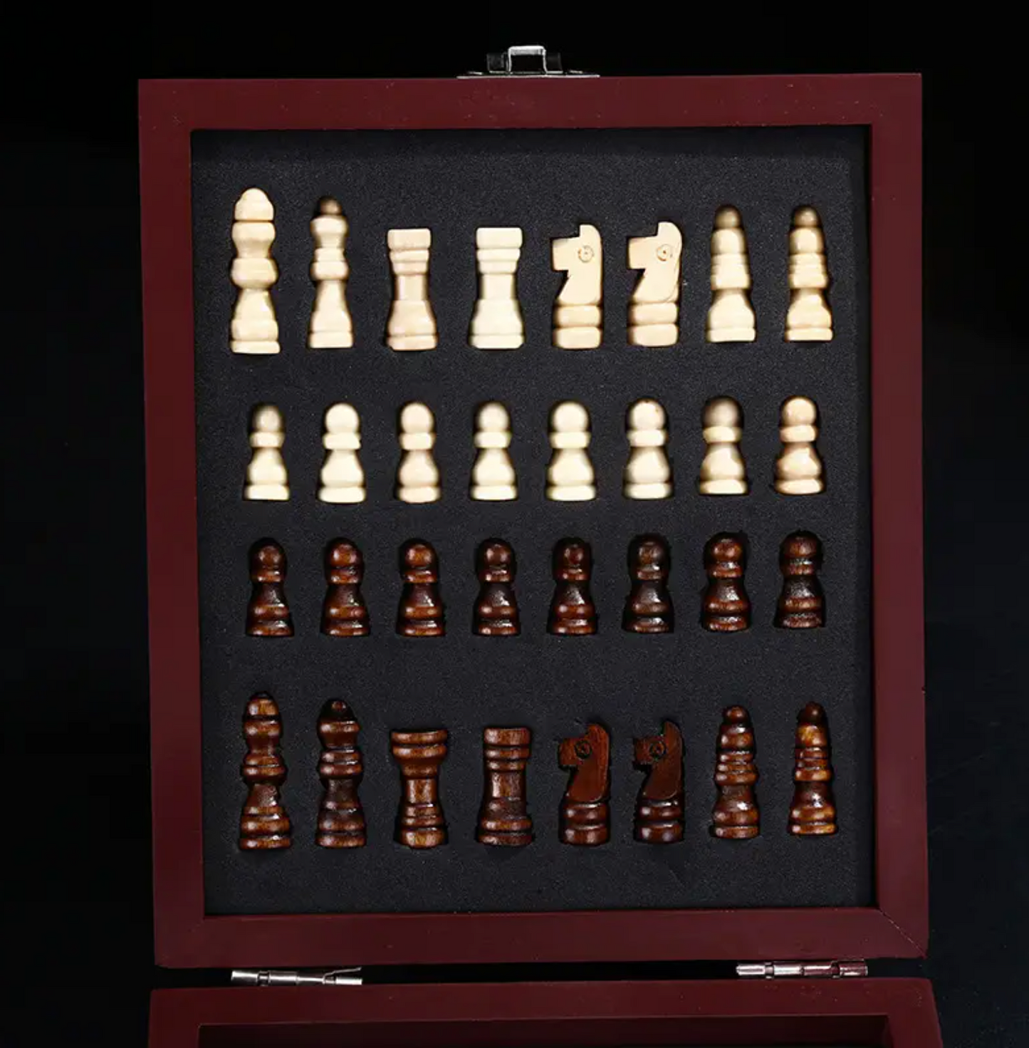 Deluxe Wooden Chess Set with Seahorse Beer Bottle Opener