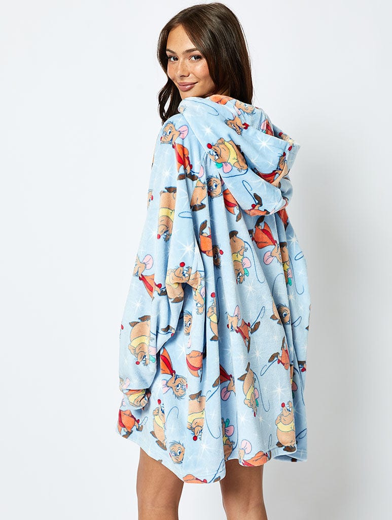 DISNEY JAQ AND GUS BLANKET HOODIE IN BLUE